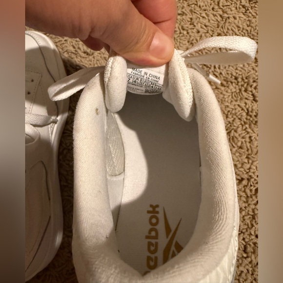 EUC Reebok shoes color white and gold letters - Picture 4 of 8